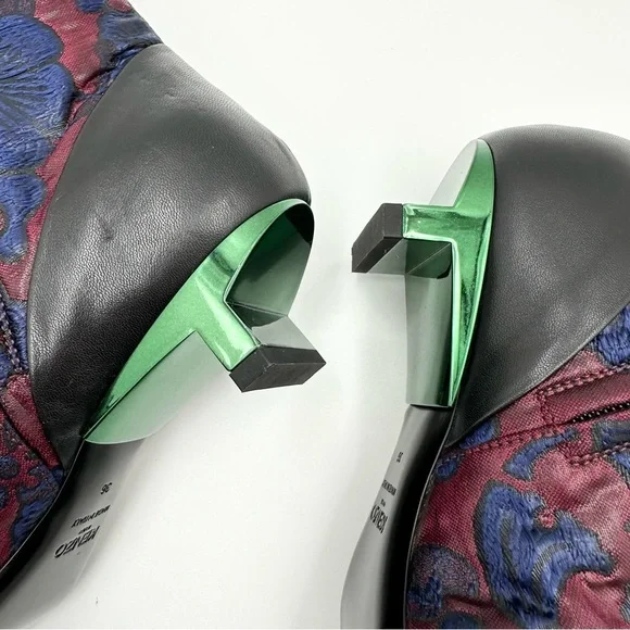 Kenzo Jacquard Pointed Toe Ankle Boots - Picture 8 of 15